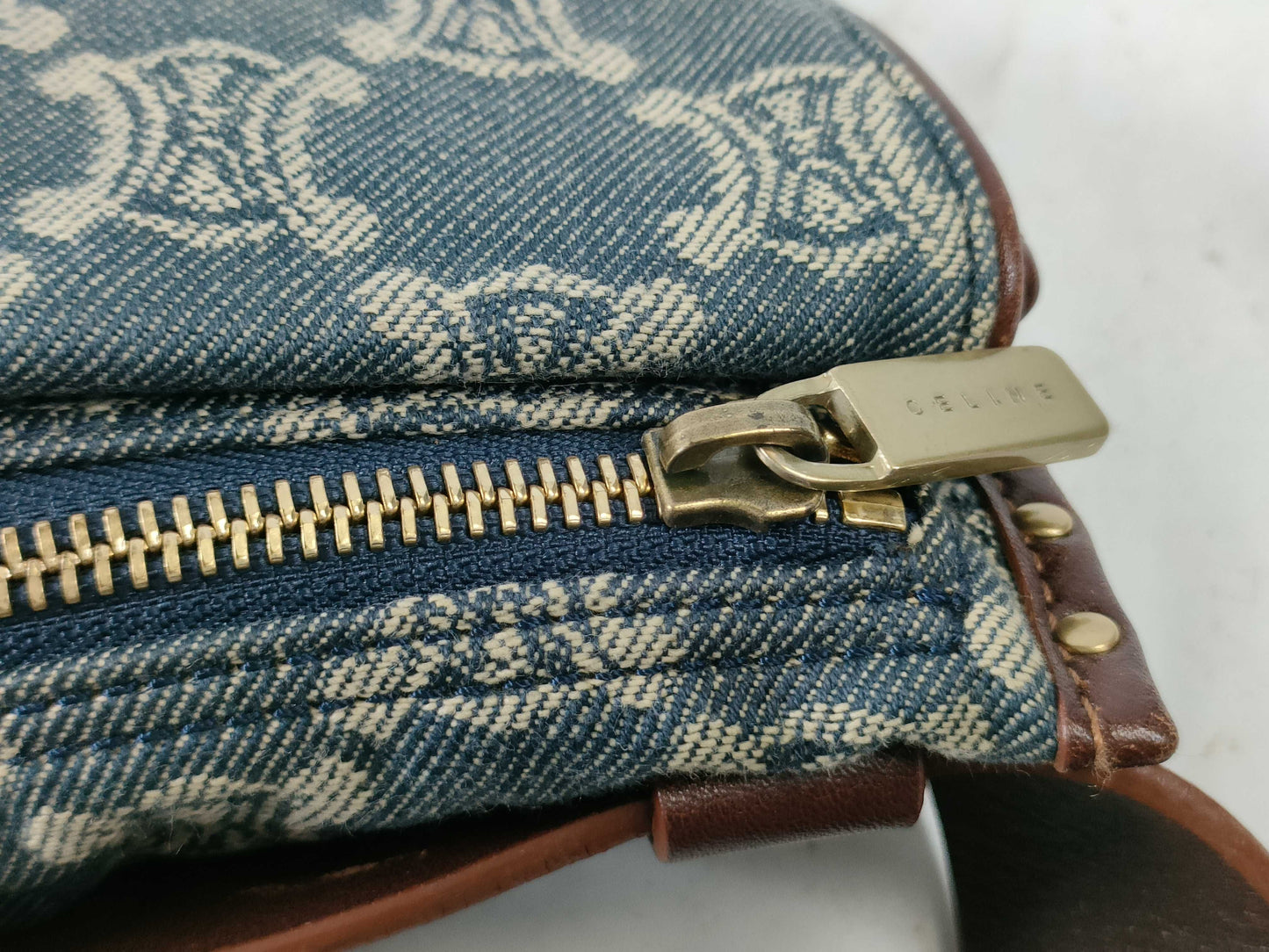 CELINE denim waist bag