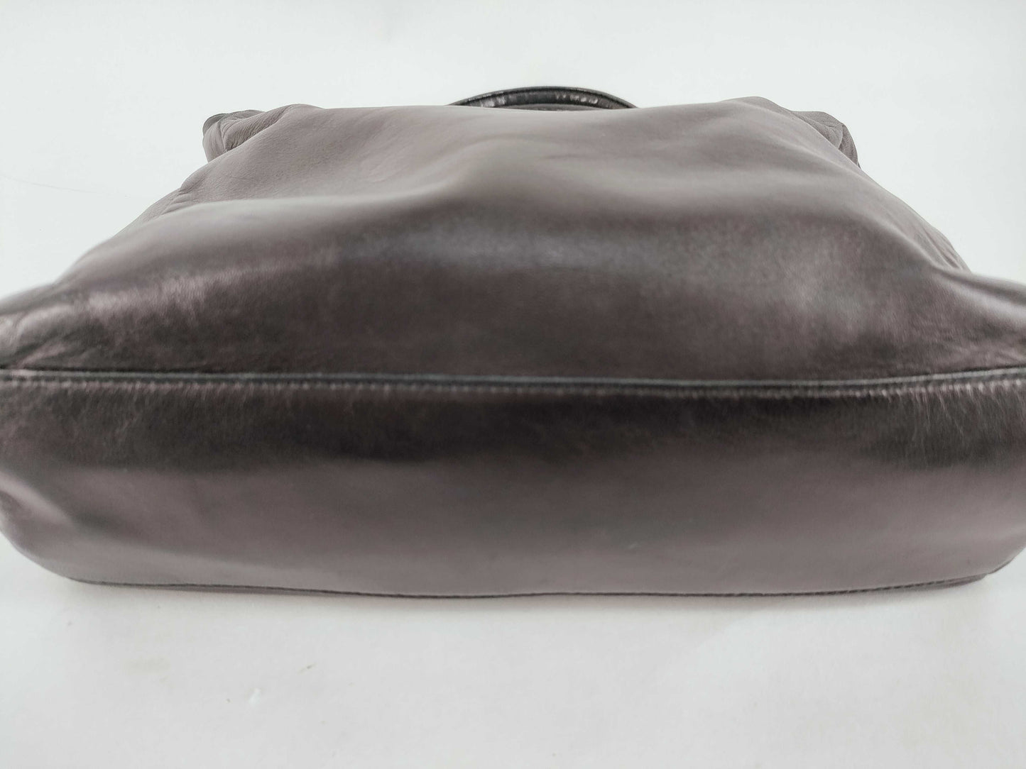 PRADA Prada Handbag with Triangle Logo, All Leather, Black, with Warranty Card