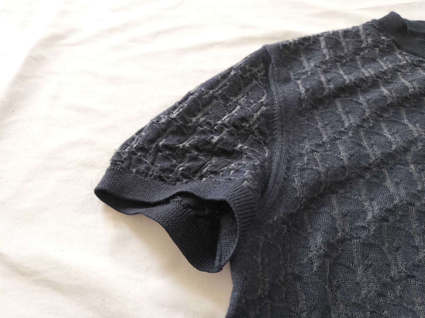 Dior Trotter Dior Homme Knit Sweater, Short Sleeve, Trotter Print, Size S