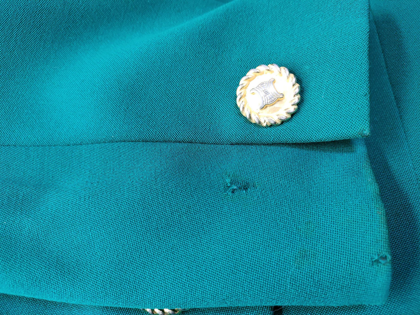 CELINE Skirt Suit Set with Gold Buttons, Size 38, Other Apparel