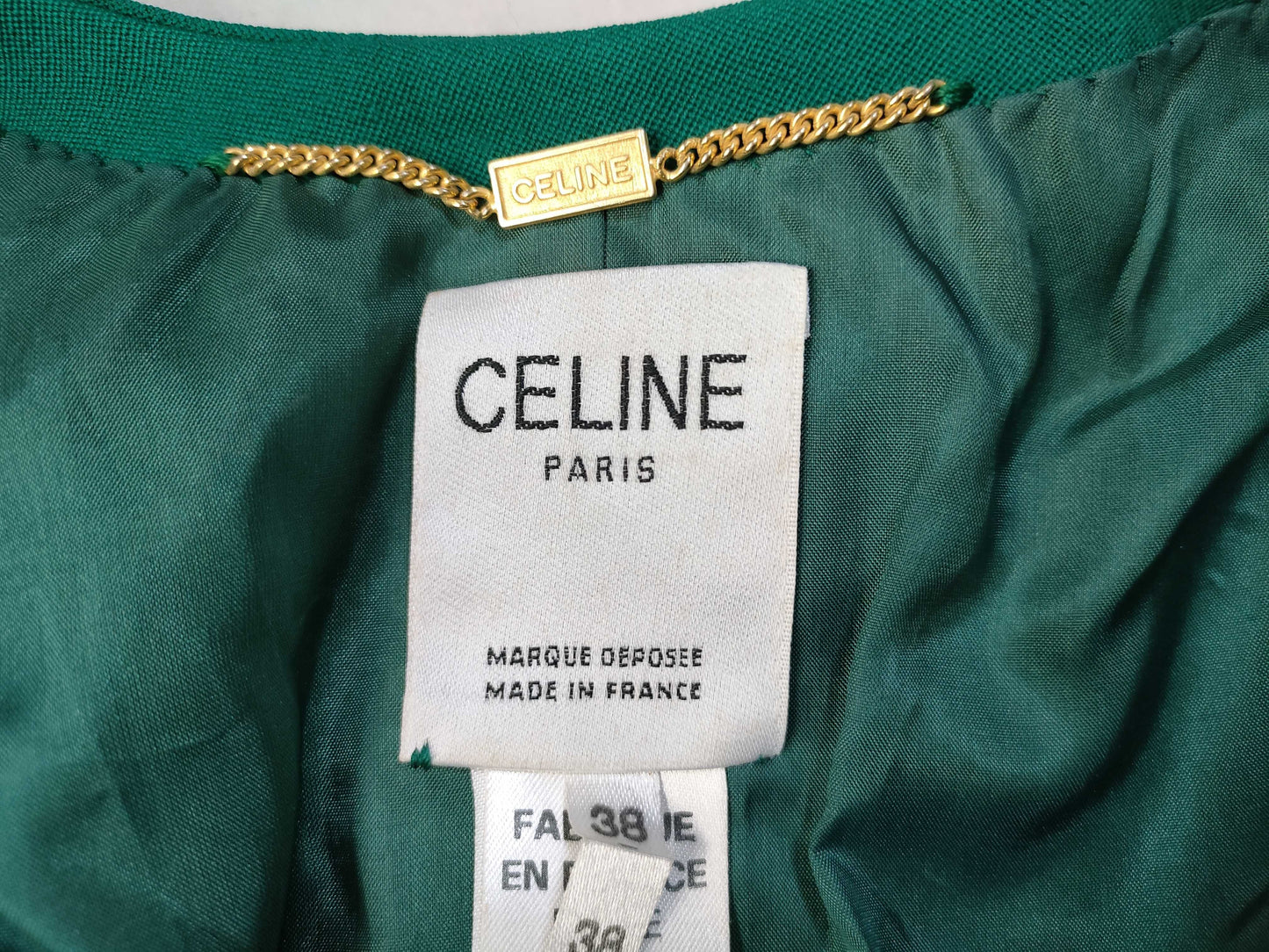 CELINE Skirt Suit Set with Gold Buttons, Size 38, Other Apparel