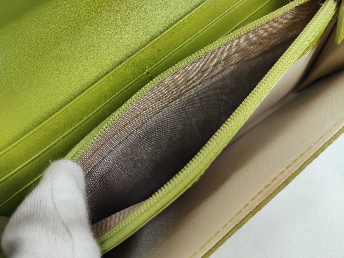 Dior Trotter Christian Dior Long Wallet Ethnic Heart Trotter Green Wallet
