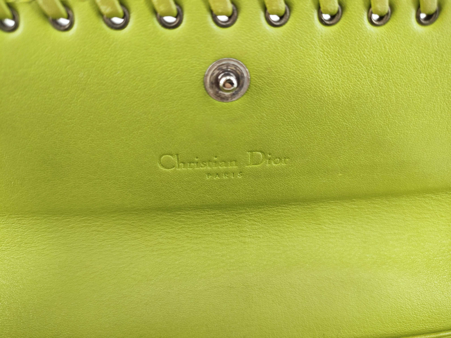 Dior Trotter Christian Dior Long Wallet Ethnic Heart Trotter Green Wallet