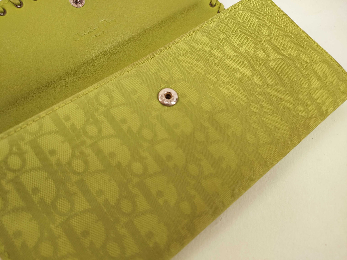 Dior Trotter Christian Dior Long Wallet Ethnic Heart Trotter Green Wallet