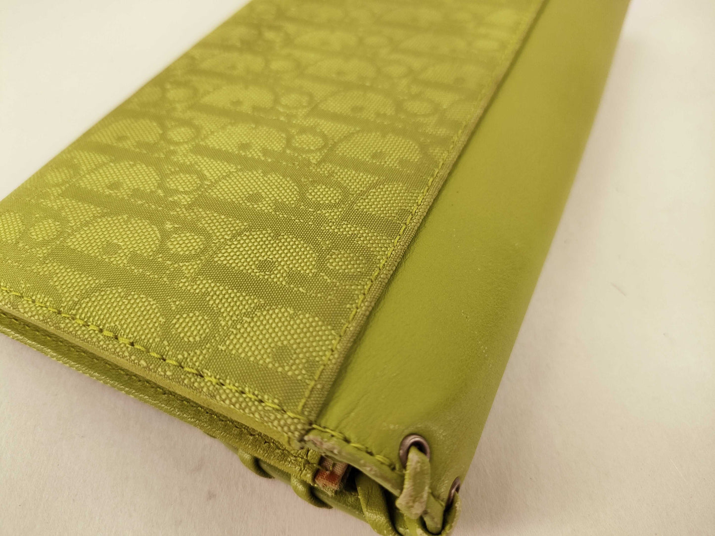 Dior Trotter Christian Dior Long Wallet Ethnic Heart Trotter Green Wallet