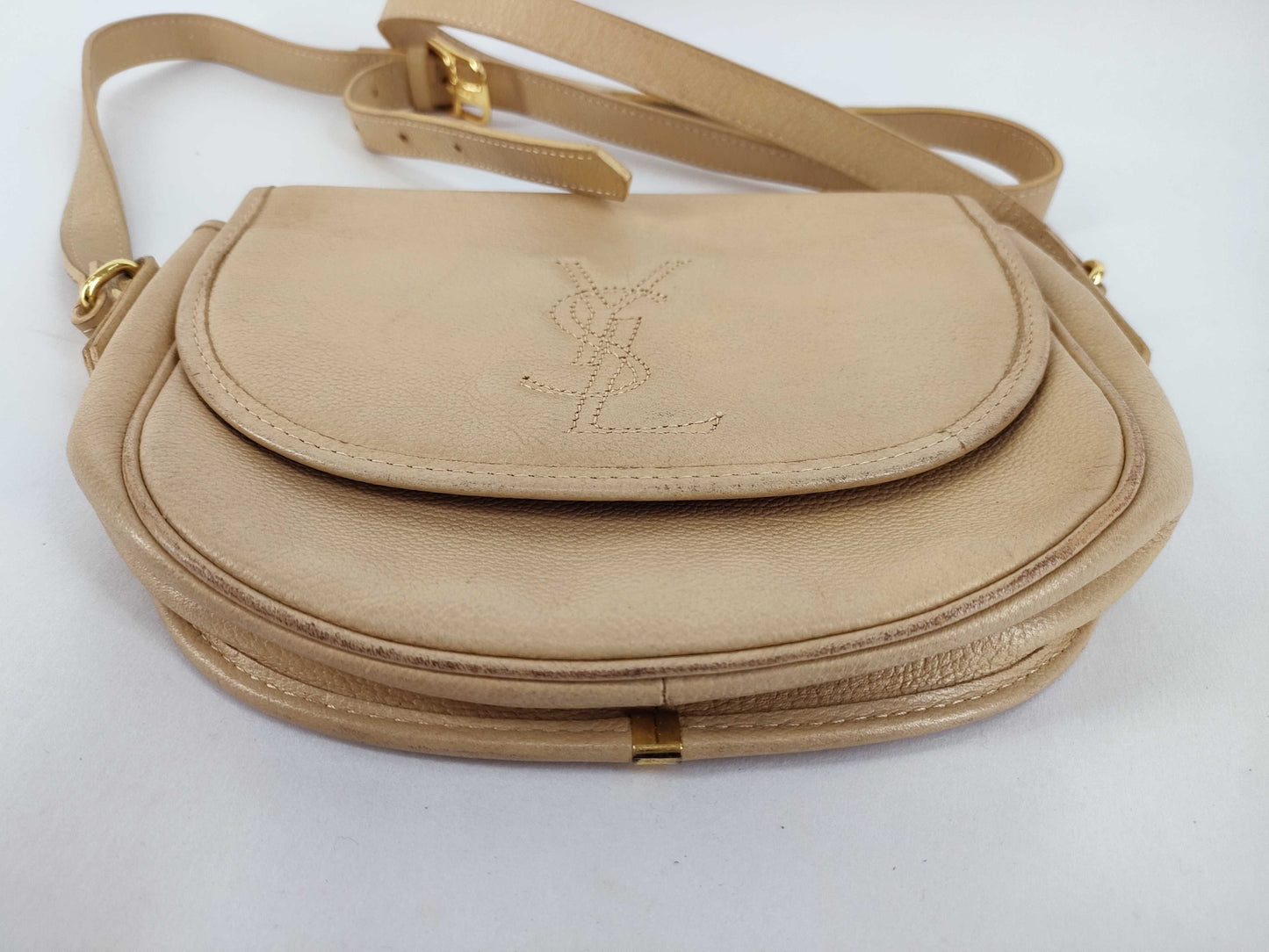Yves Saint Laurent Logo Leather Shoulder Bag