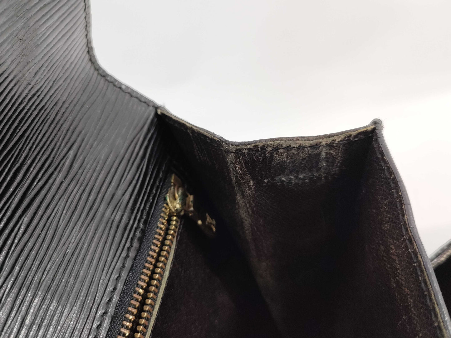 LOUIS VUITTON Epi Leather Second Bag Black Clutch Bag