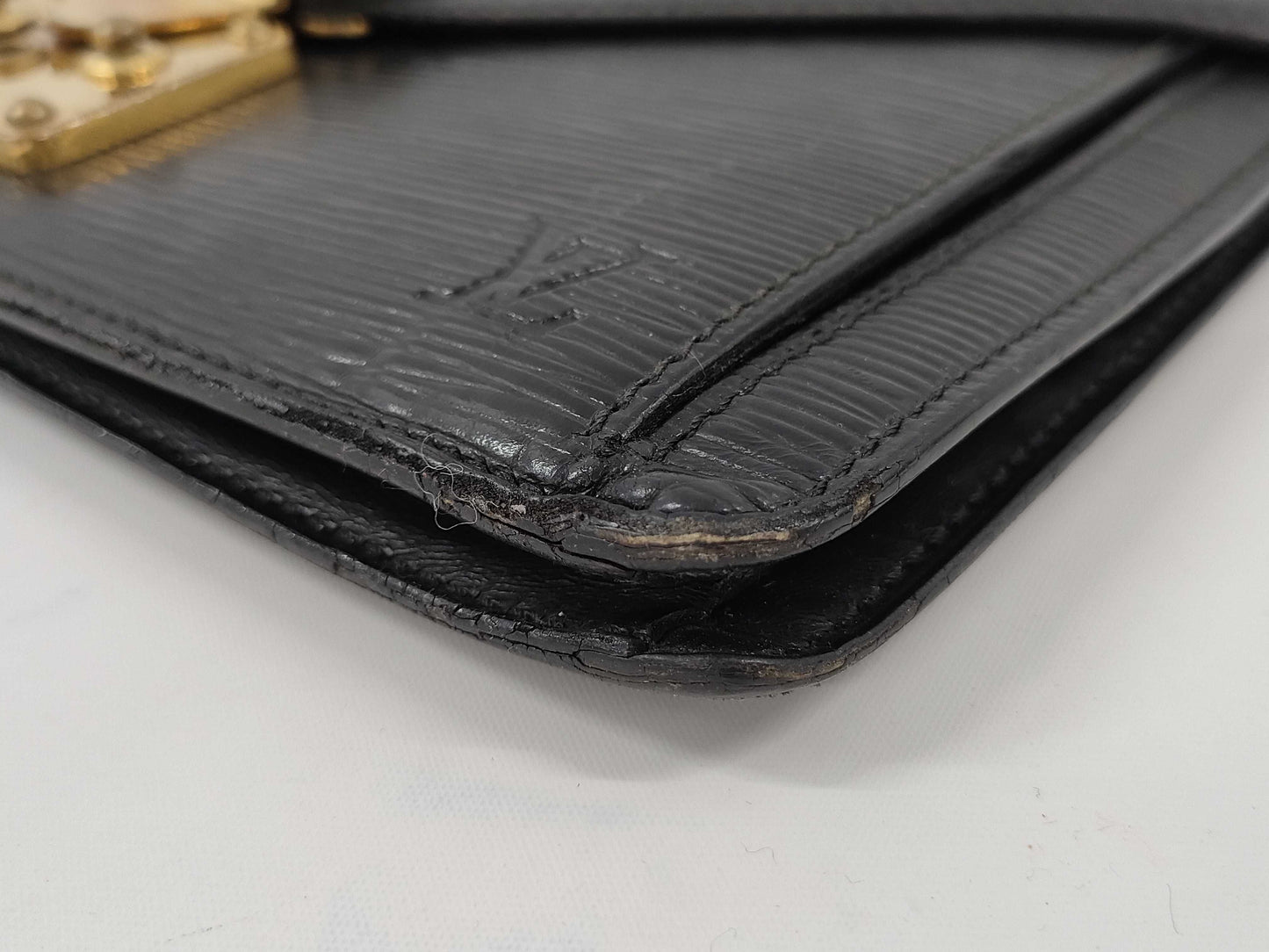 LOUIS VUITTON Epi Leather Second Bag Black Clutch Bag