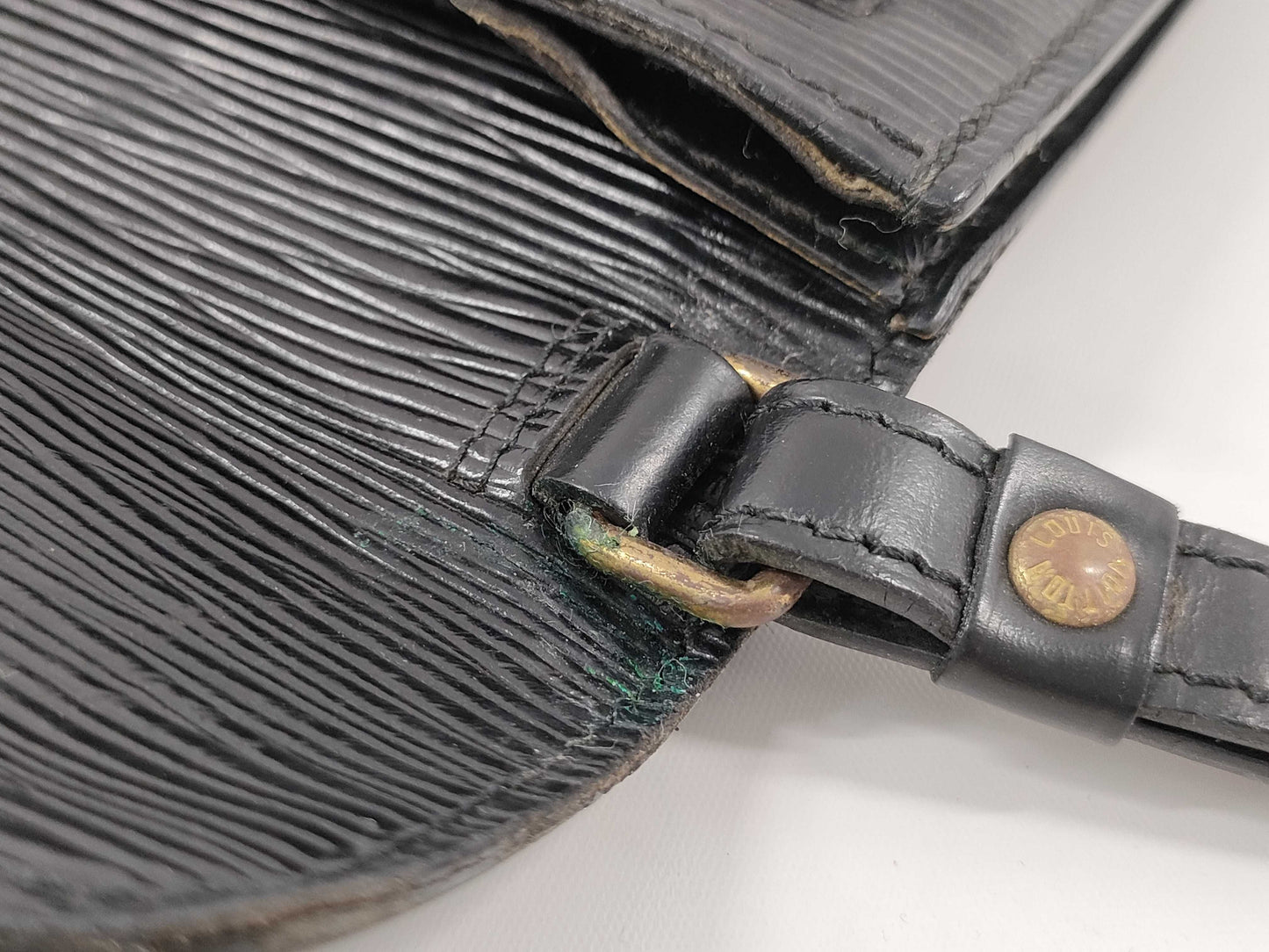 LOUIS VUITTON Epi Leather Second Bag Black Clutch Bag