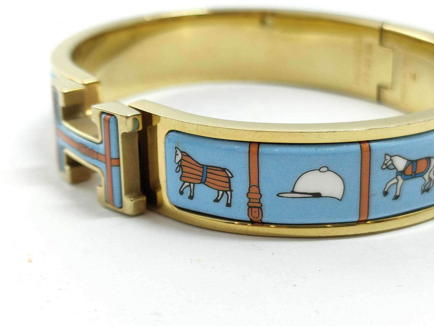 HERMES Click H Click Clack PM Bangle Blue Bracelet/Bangle