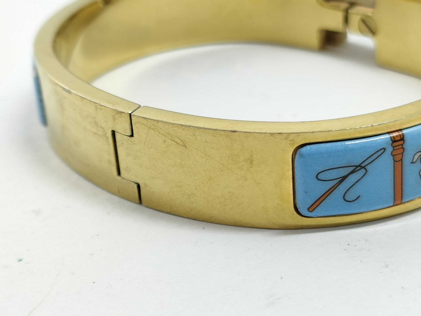 HERMES Click H Click Clack PM Bangle Blue Bracelet/Bangle