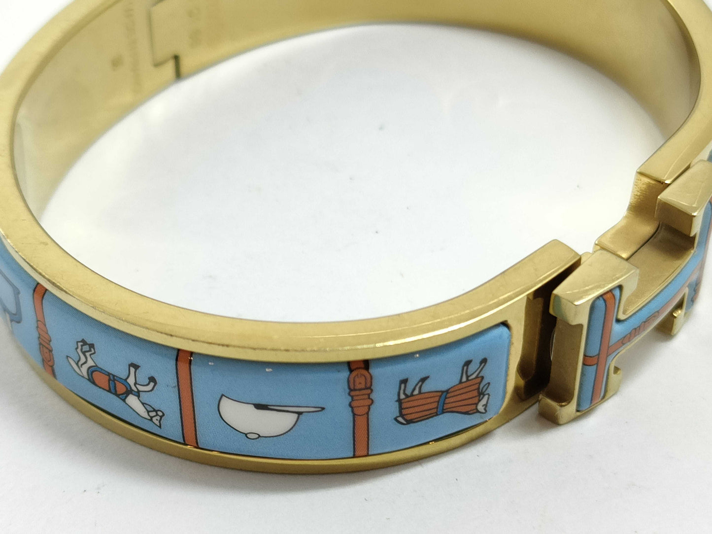 HERMES Click H Click Clack PM Bangle Blue Bracelet/Bangle