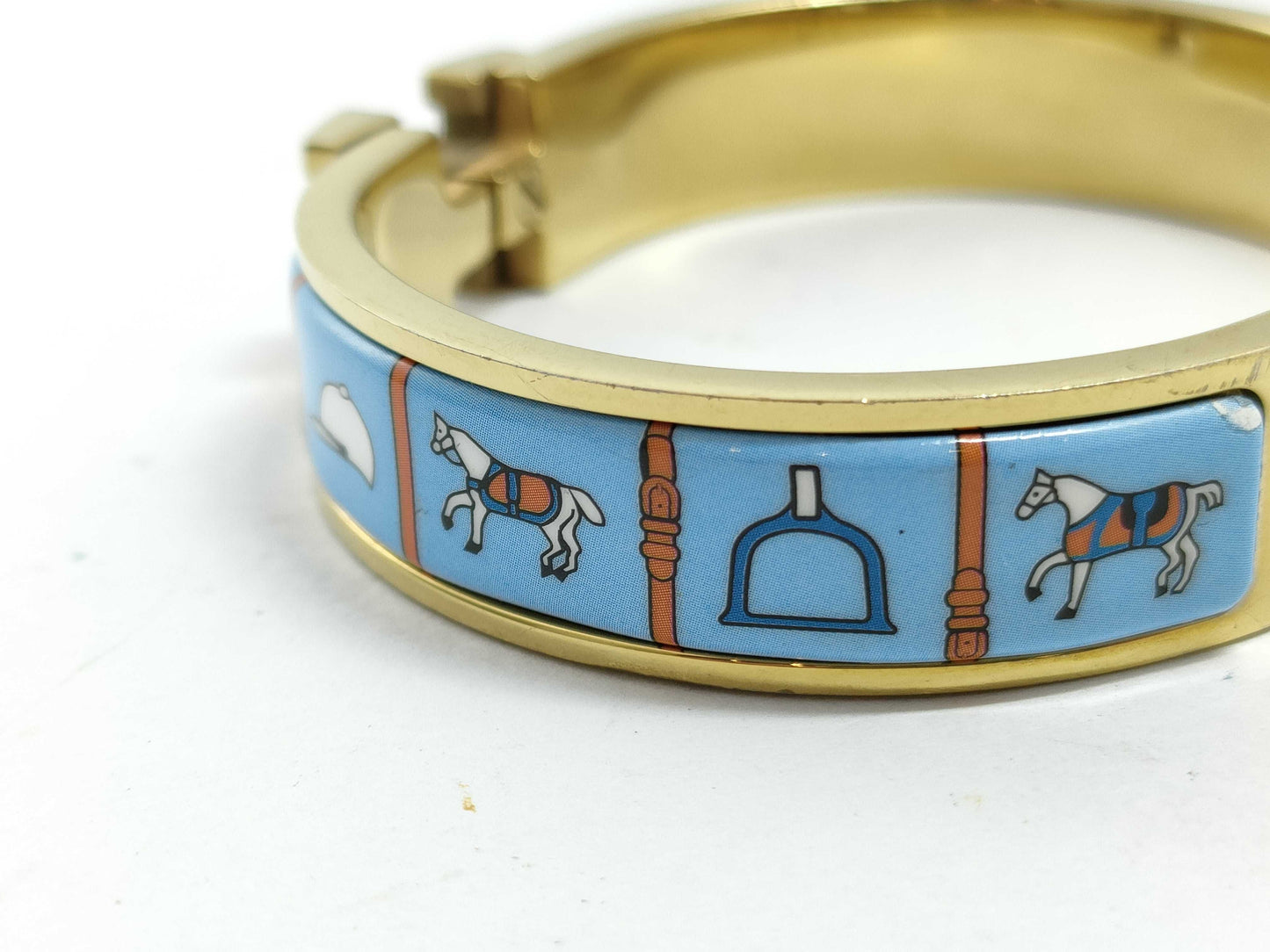 HERMES Click H Click Clack PM Bangle Blue Bracelet/Bangle