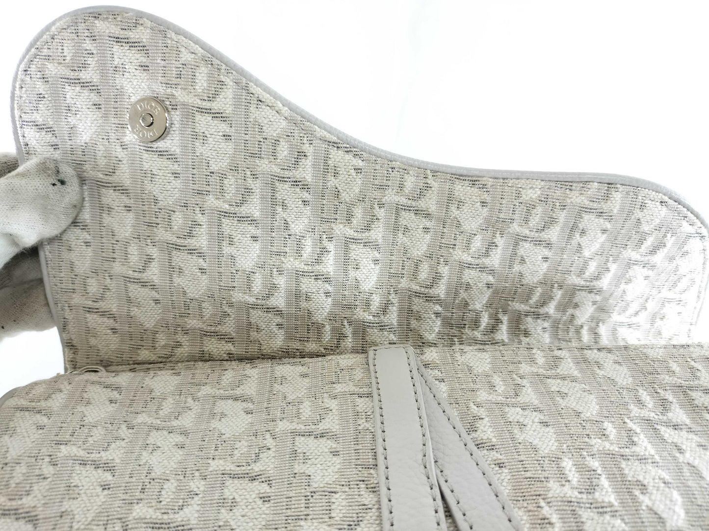 Dior Oblique Saddle Bag White Shoulder Bag