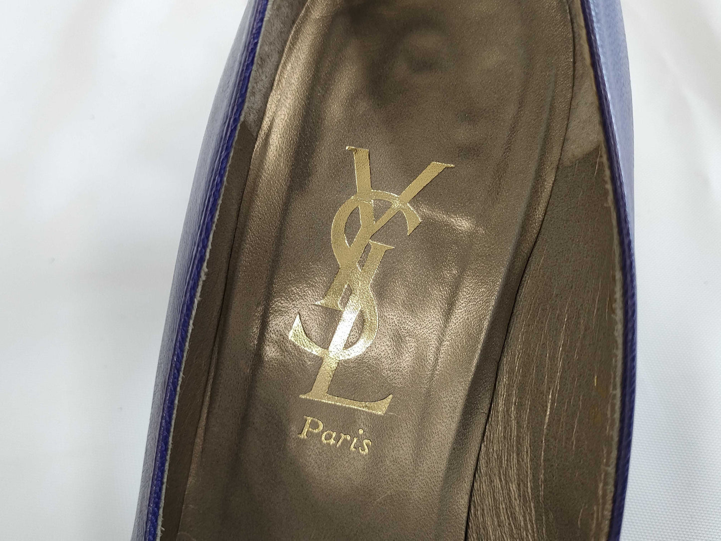 Yves Saint Laurent Leather Pumps, Blue, Size 6