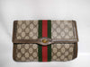 GUCCI GG Supreme GUCCI Sherry Line GG Supreme Gold Hardware Clutch Bag