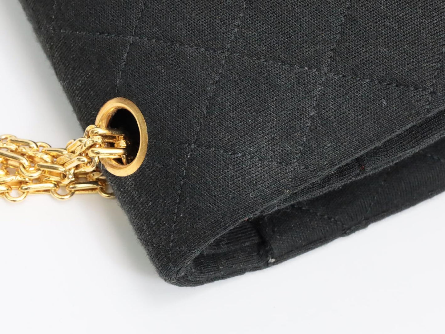 CHANEL Cotton W-Flap 25 Shoulder Bag