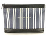 BALENCIAGA 420407 Navy Clip Canvas and Leather Clutch Handbag
