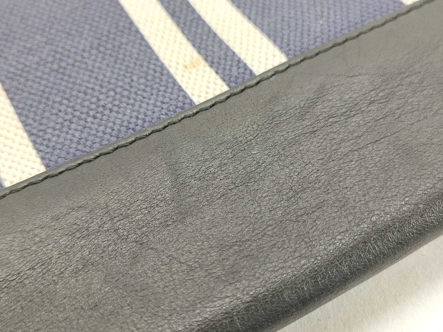 BALENCIAGA 420407 Navy Clip Canvas and Leather Clutch Handbag