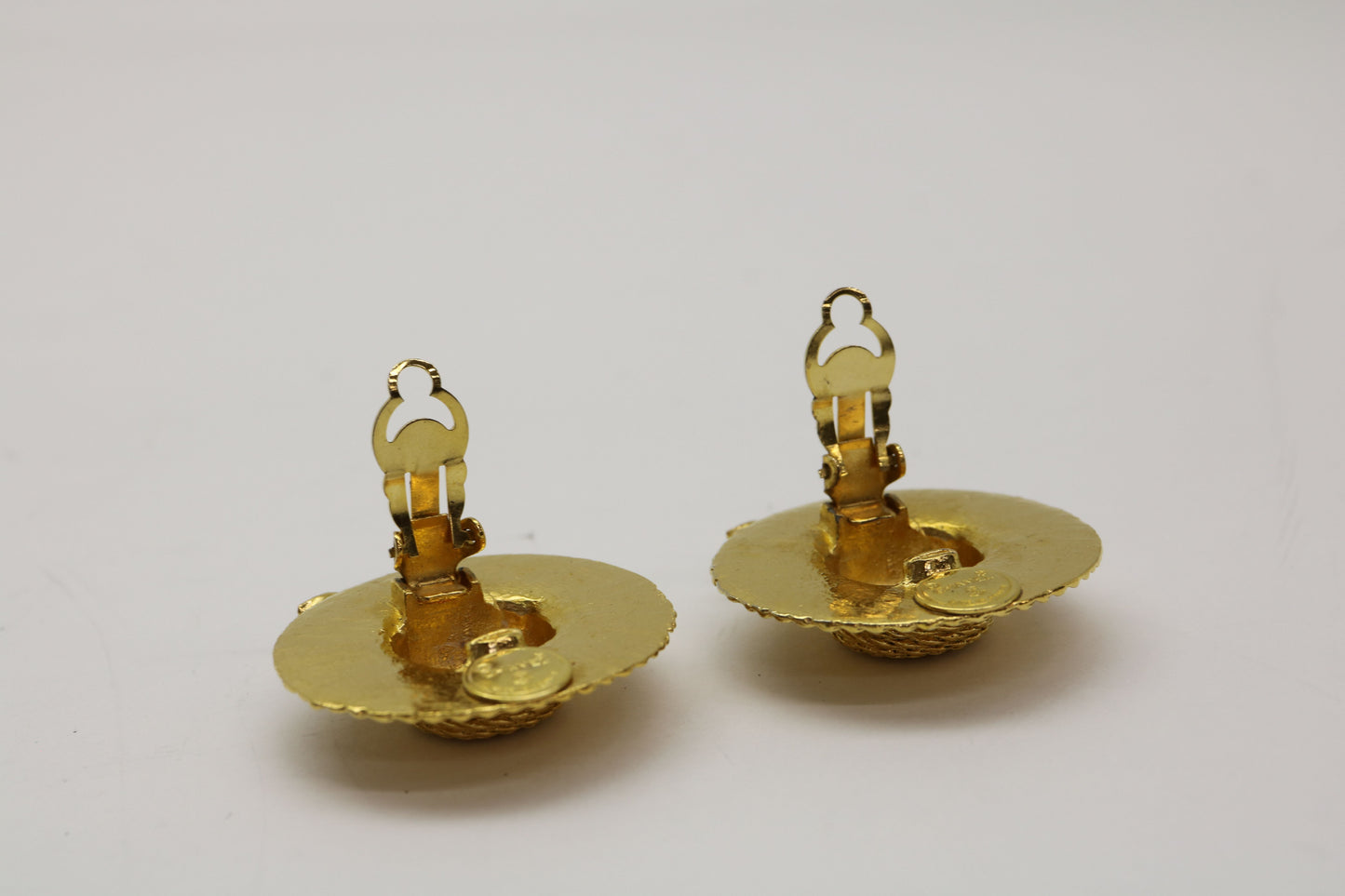 CHANEL straw hat earrings