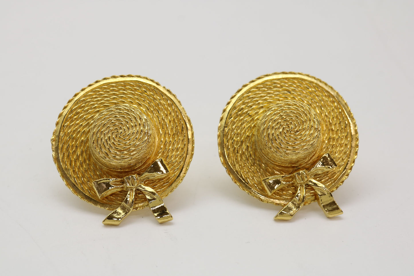 CHANEL straw hat earrings