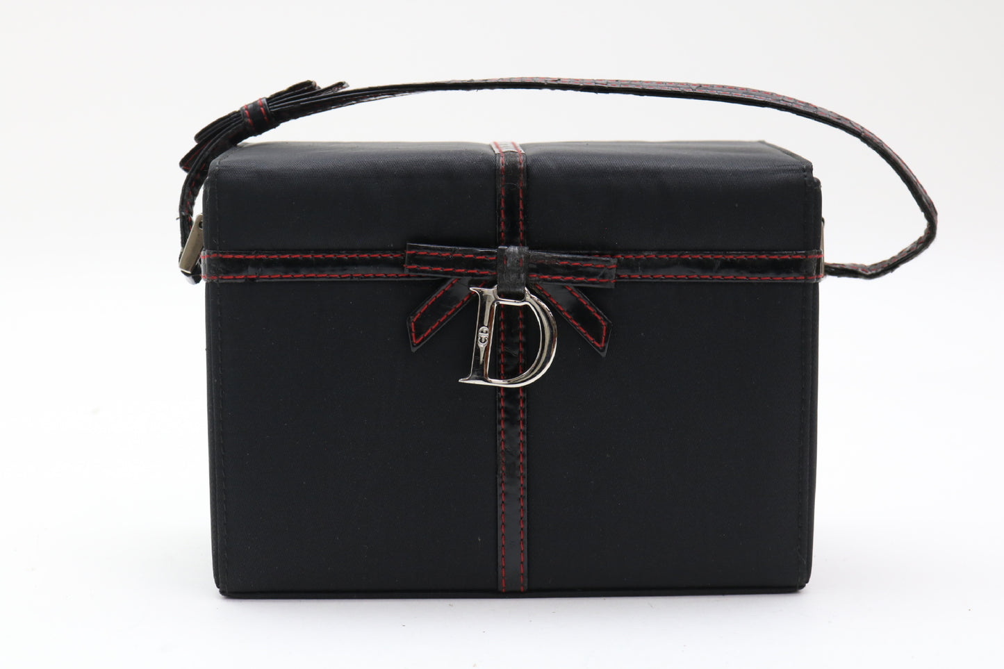 Dior D logo charm vanity bag