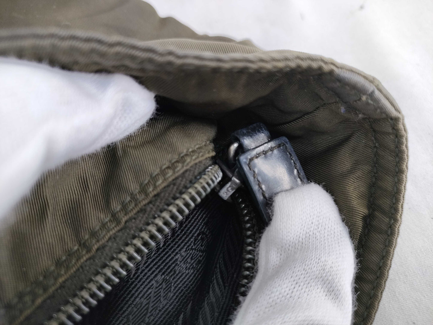 PRADA Prada handbag nylon khaki handbag