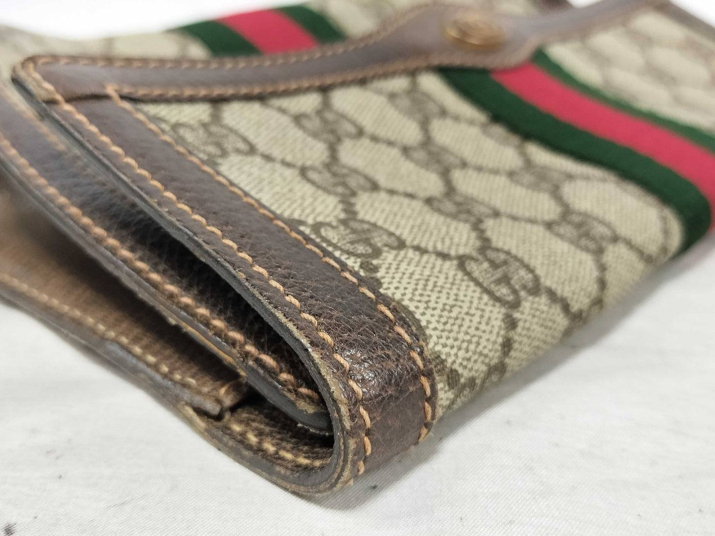 GUCCI GG Supreme Gucci 41 001 Second Bag Clutch Bag GG Supreme Sherry Line Leather Brown Clutch Bag