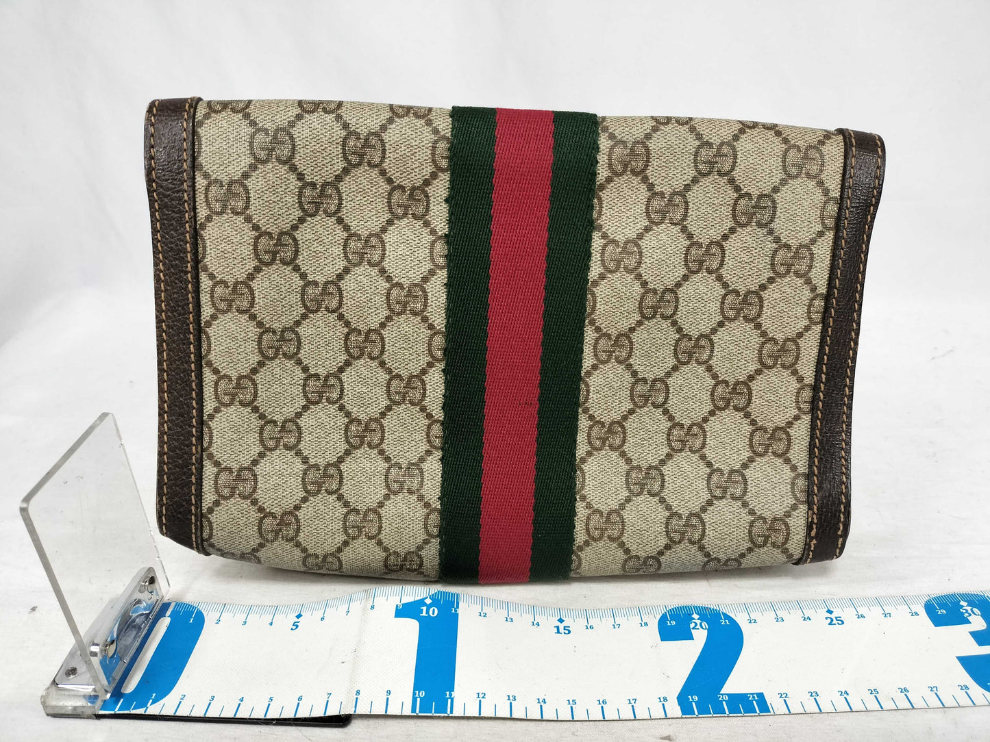 GUCCI GG Supreme Gucci 41 001 Second Bag Clutch Bag GG Supreme Sherry Line Leather Brown Clutch Bag