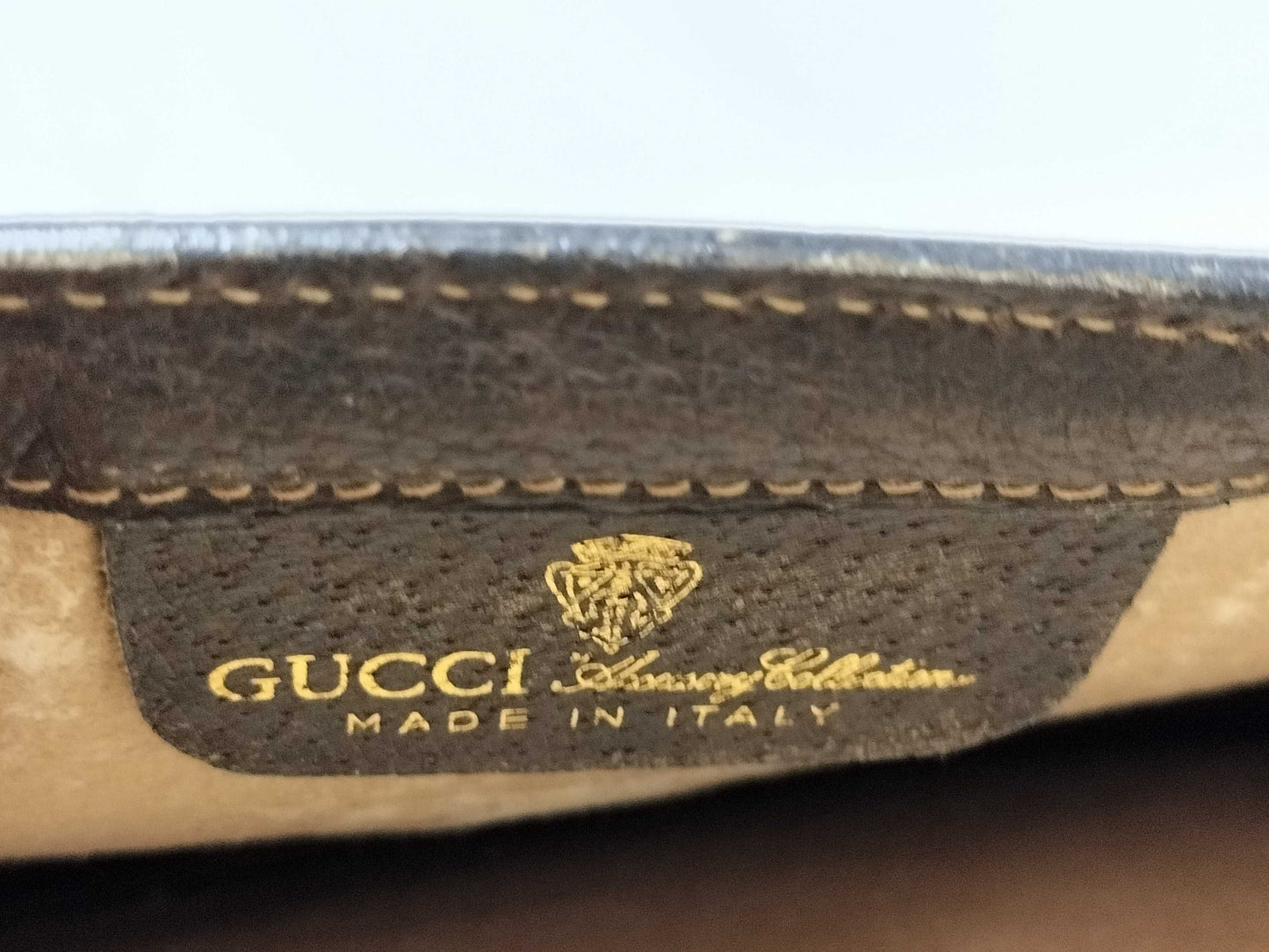 GUCCI GG Supreme Gucci 41 001 Second Bag Clutch Bag GG Supreme Sherry Line Leather Brown Clutch Bag
