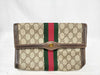 GUCCI GG Supreme Gucci 41 001 Second Bag Clutch Bag GG Supreme Sherry Line Leather Brown Clutch Bag