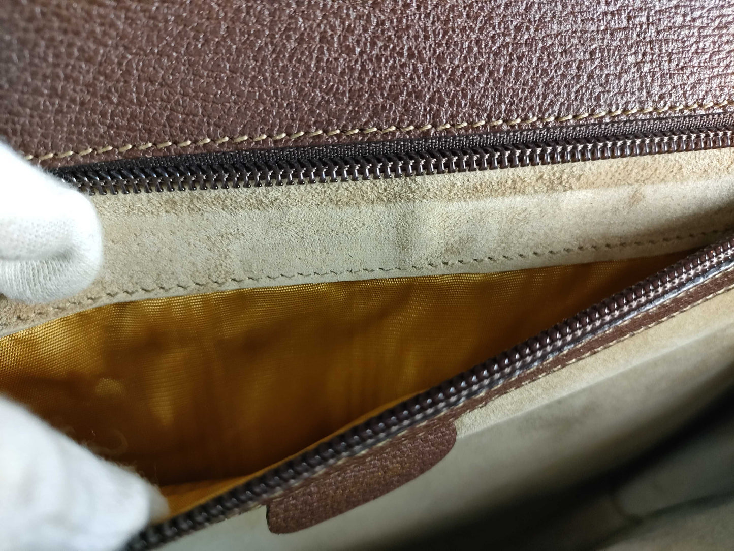 GUCCI 015 904 3304 Bamboo Briefcase Shoulder Bag Leather Brown Business Bag