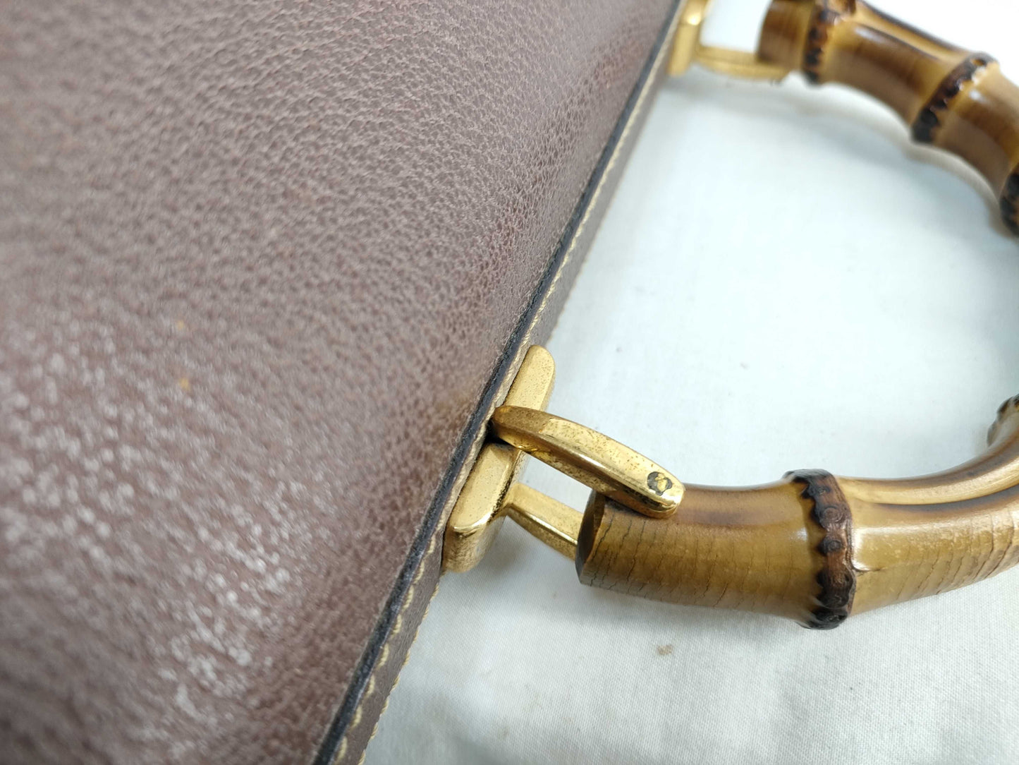 GUCCI 015 904 3304 Bamboo Briefcase Shoulder Bag Leather Brown Business Bag