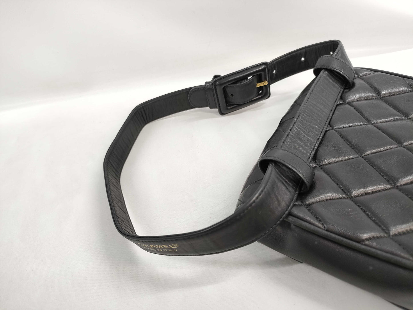 CHANEL Matelasse Waist Pouch, Belt Bag, Black, No Seal