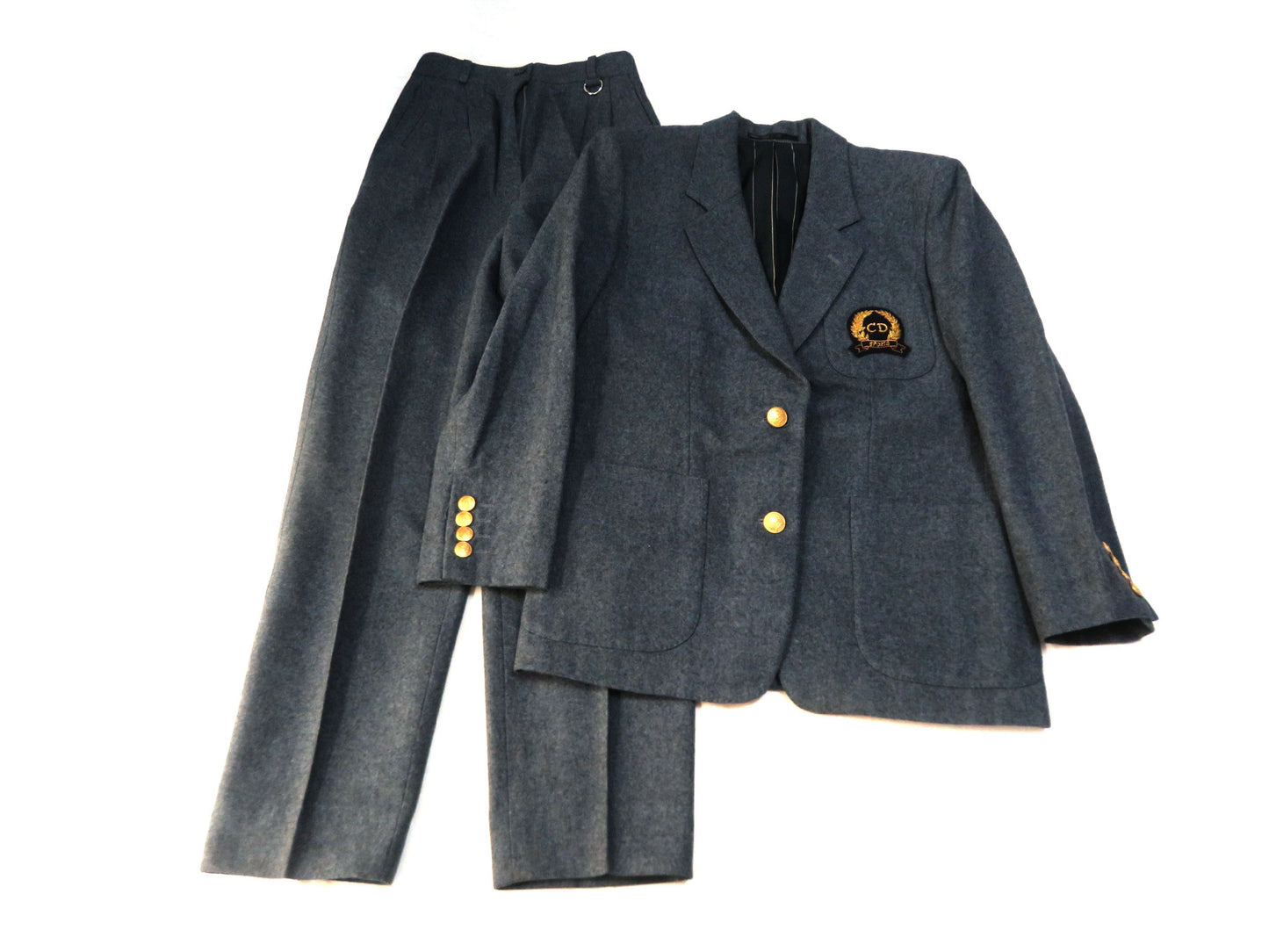 Dior Vintage Set with Gold Logo Buttons and Logo Patch, Other Apparel