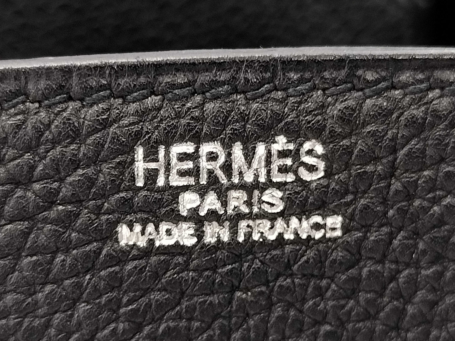 HERMES Birkin 25 Togo Black Stainless Steel Handbag with L Stamp
