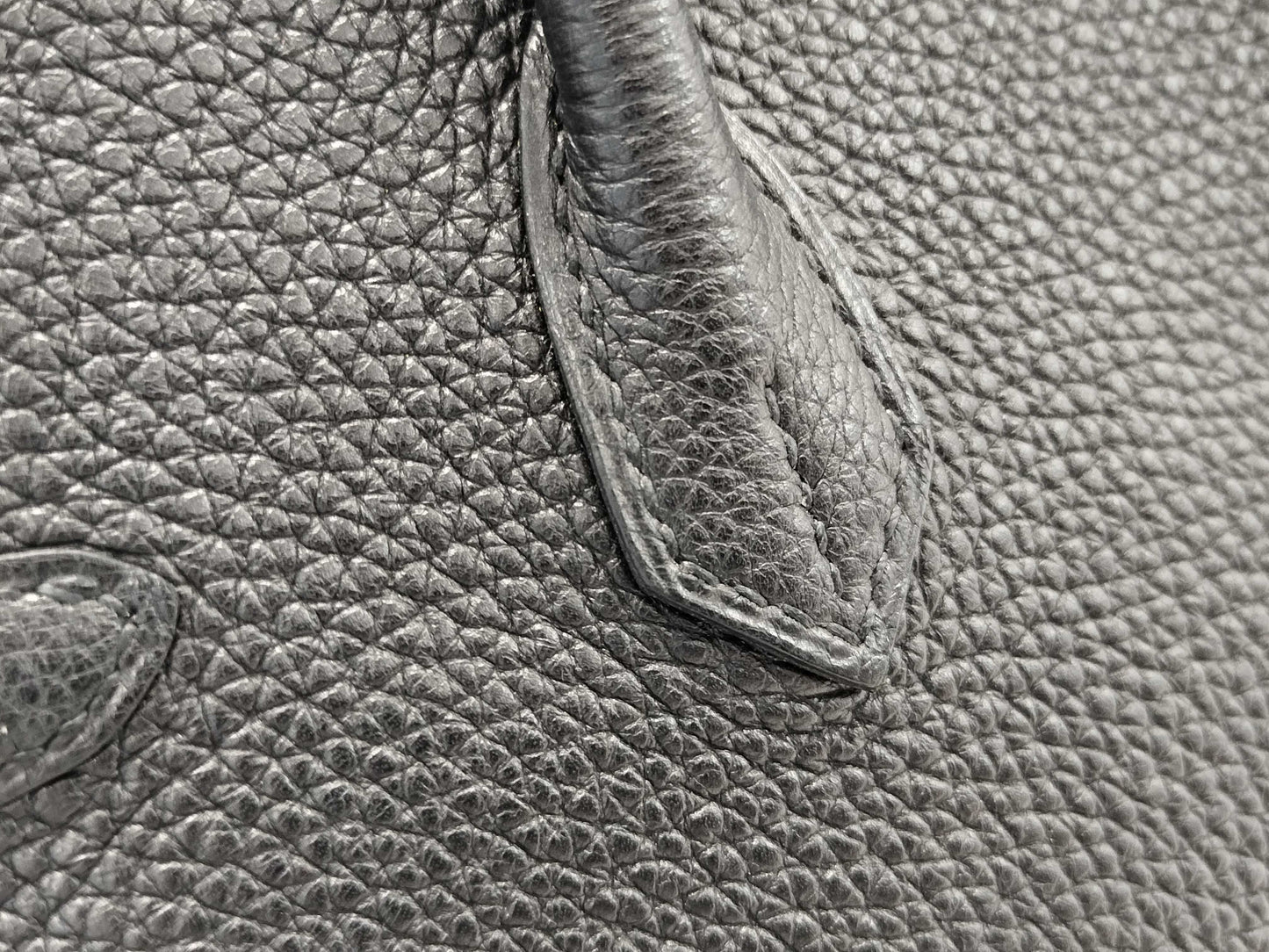 HERMES Birkin 25 Togo Black Stainless Steel Handbag with L Stamp