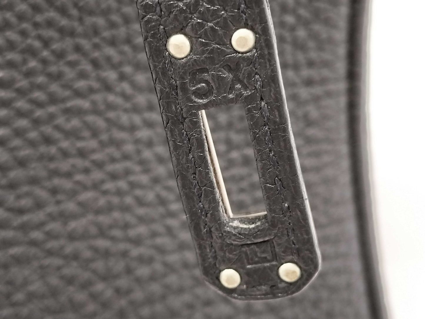 HERMES Birkin 25 Togo Black Stainless Steel Handbag with L Stamp