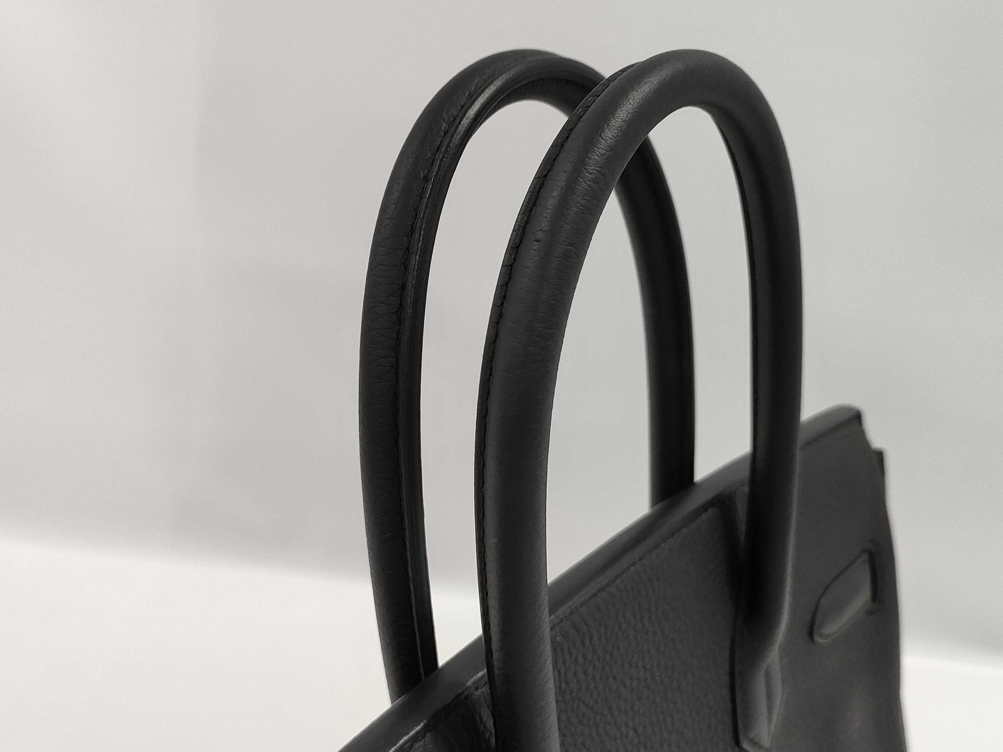 HERMES Birkin 30 Togo Black Stainless Steel Handbag with C Stamp and Silver Hardware