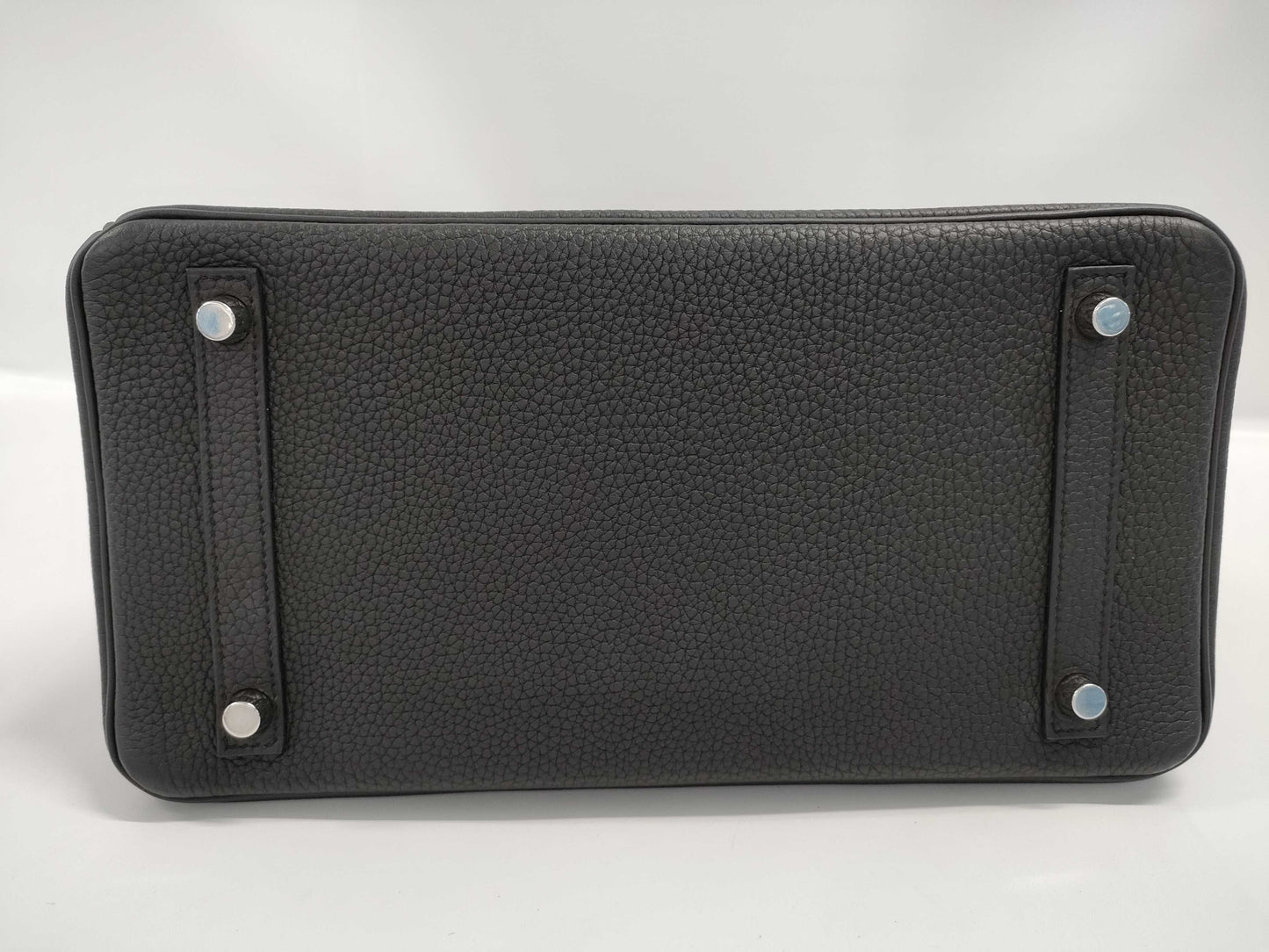 HERMES Birkin 30 Togo Black Stainless Steel Handbag with C Stamp and Silver Hardware