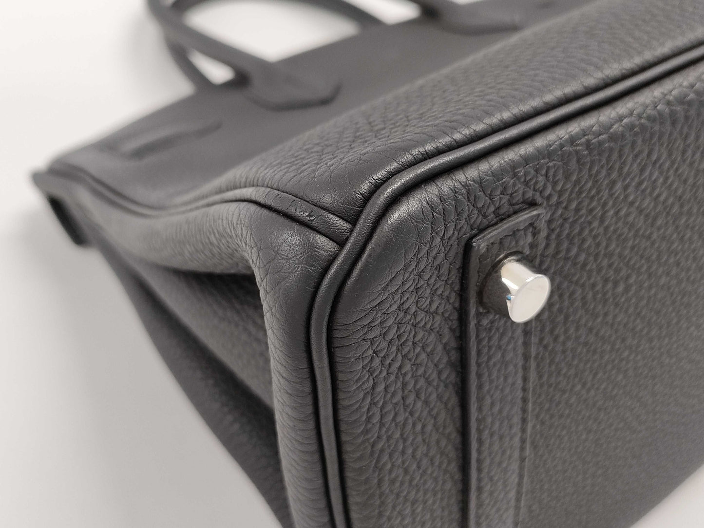 HERMES Birkin 30 Togo Black Stainless Steel Handbag with C Stamp and Silver Hardware