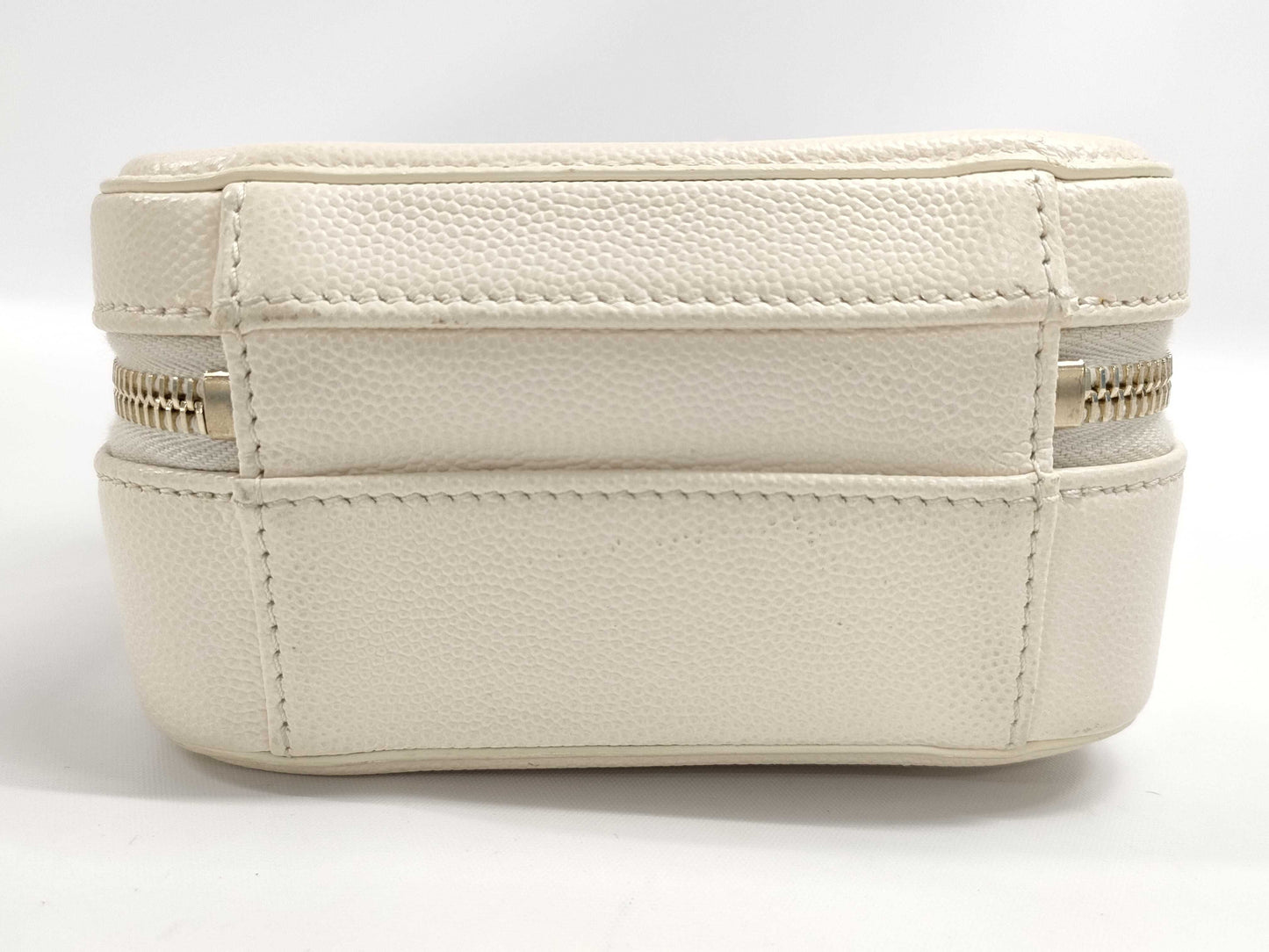 CHANEL CC Filigree Vanity Bag in White Caviar Leather Shoulder Bag