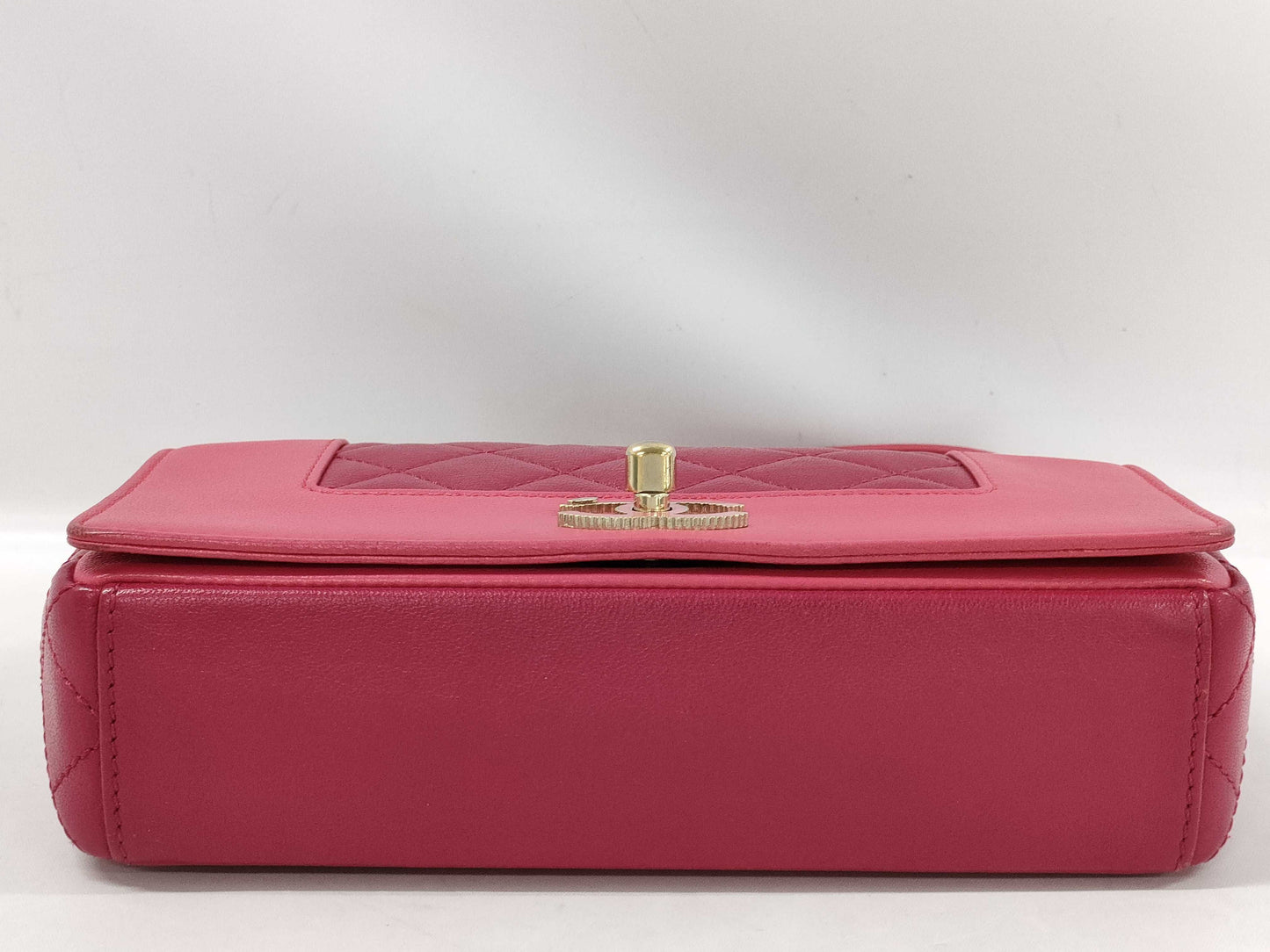CHANEL Mademoiselle Double Chain Shoulder Bag Pink x Red Bag