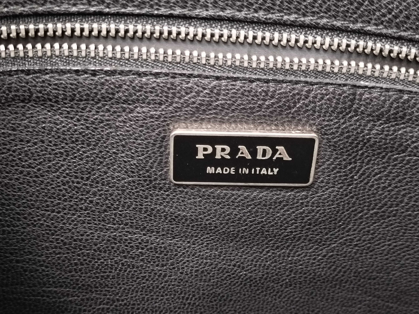 PRADA Saffiano Leather Clutch Bag, Black