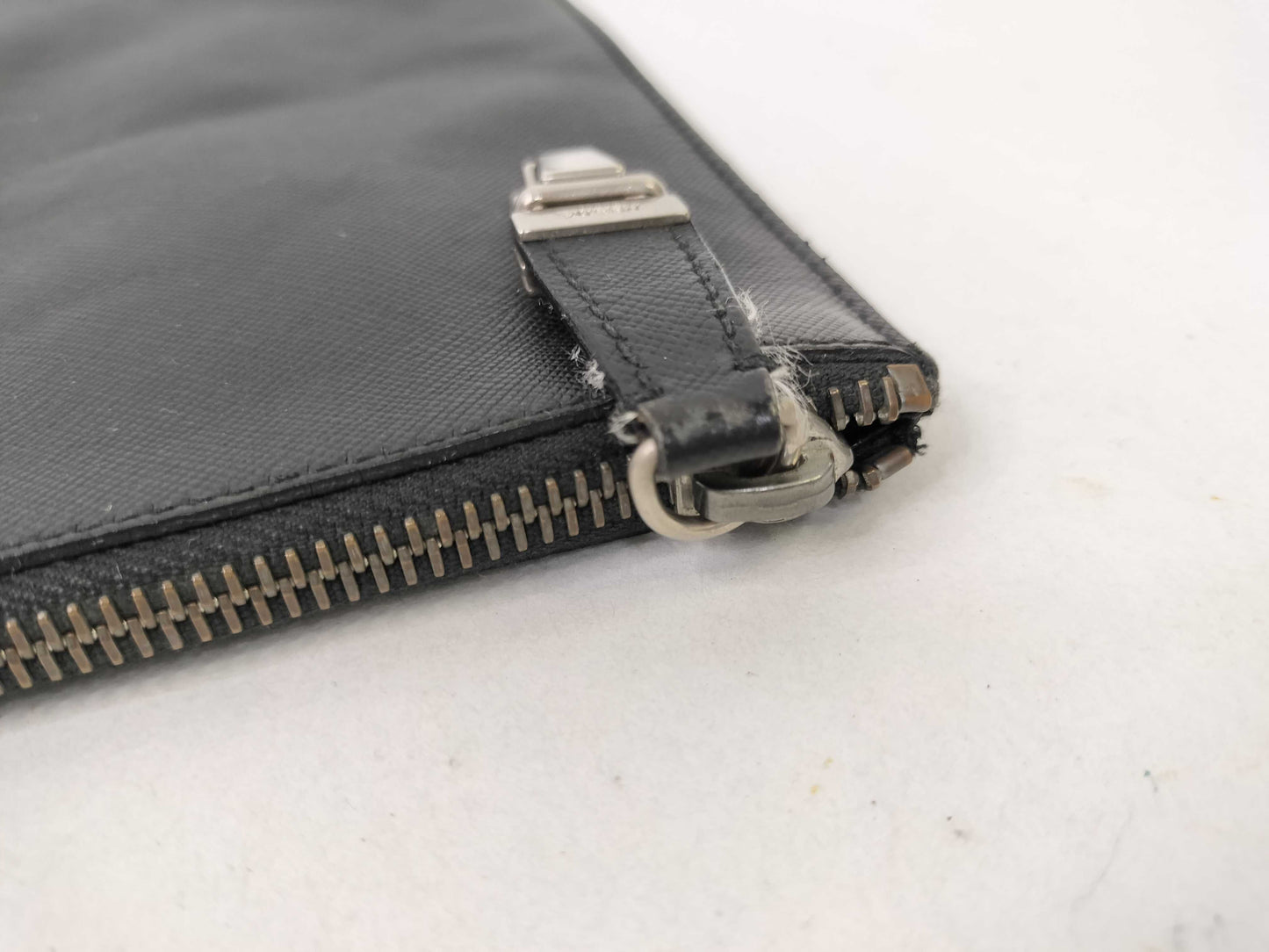 PRADA Saffiano Leather Clutch Bag, Black