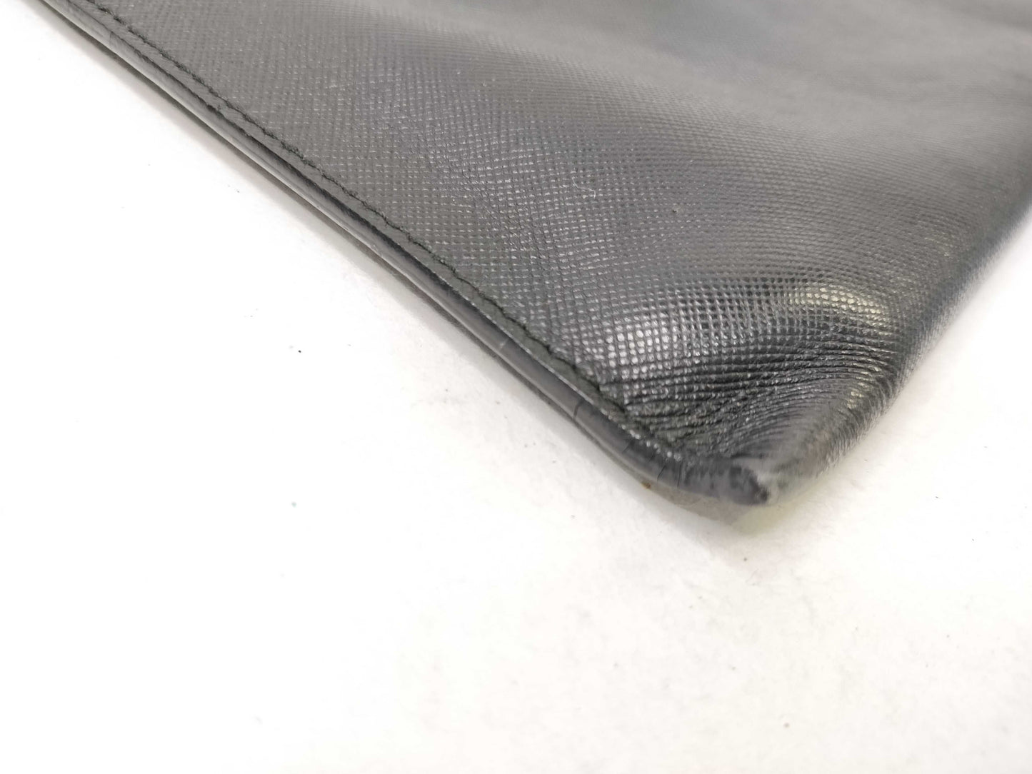 PRADA Saffiano Leather Clutch Bag, Black