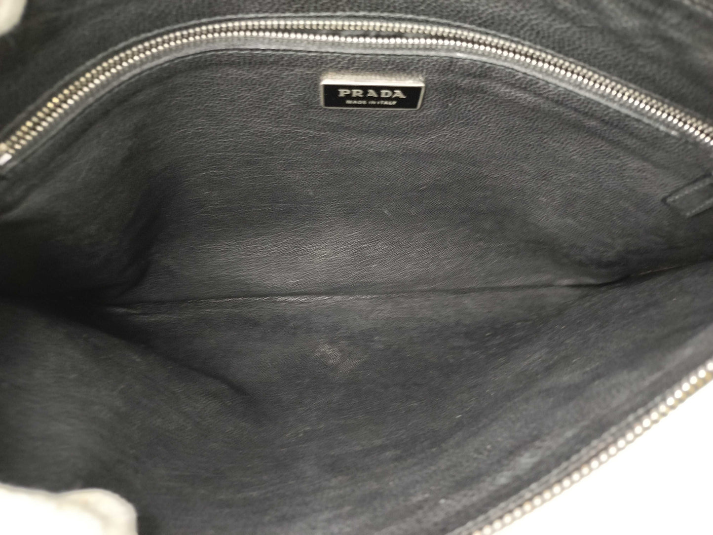 PRADA Saffiano Leather Clutch Bag, Black