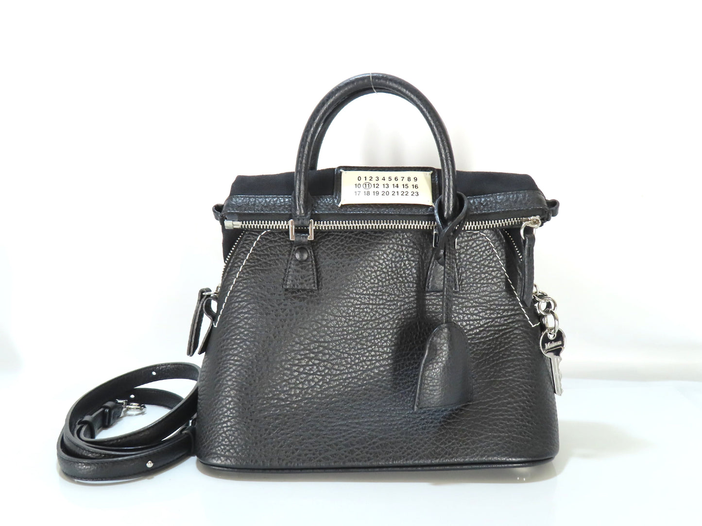 2-way handbag, leather, black