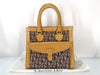 Dior Trotter Trotter Pattern Handbag Brown