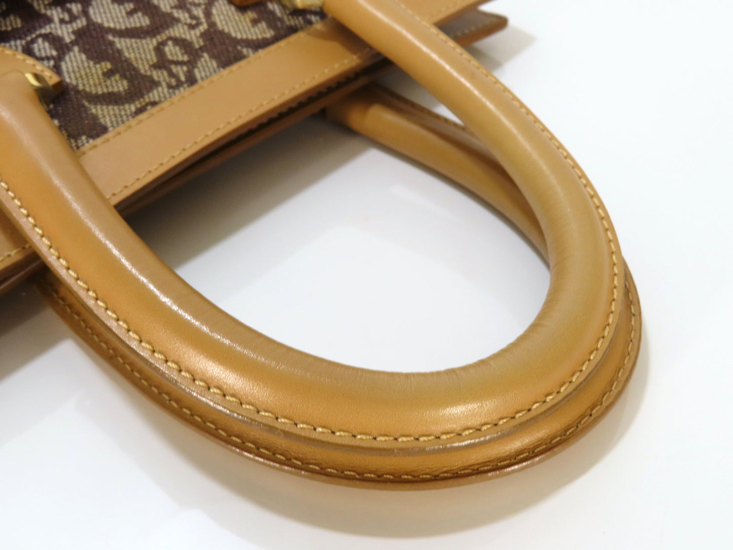 Dior Trotter Trotter Pattern Handbag Brown